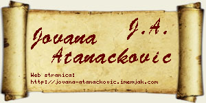 Jovana Atanacković vizit kartica